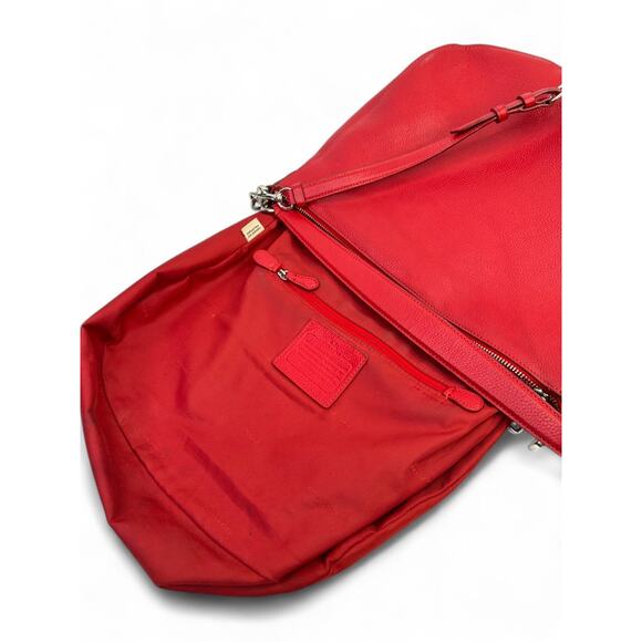 Coach Vintage Elle Red Pebbled Leather Hobo Bag - Picture 15 of 16